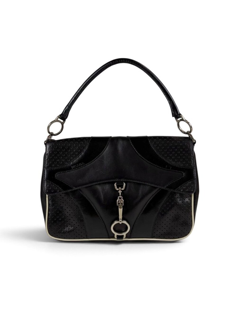 Prada Vitello Drive Hobo Black